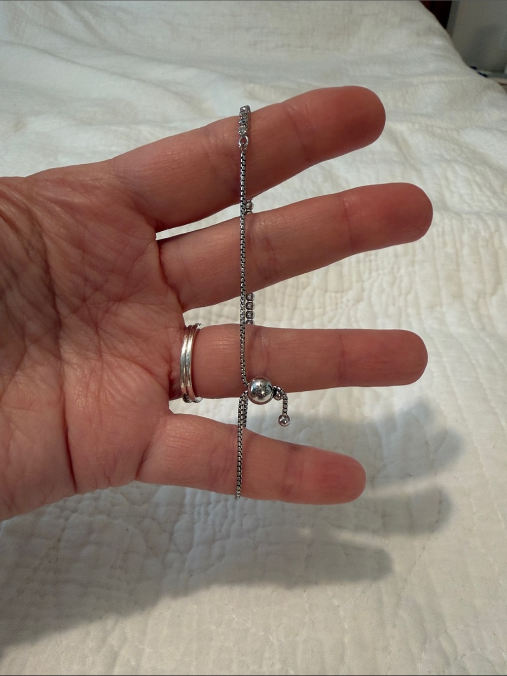 Pandora Silver Tennis Bracelet with Clear Stones - Picture 2 of 3